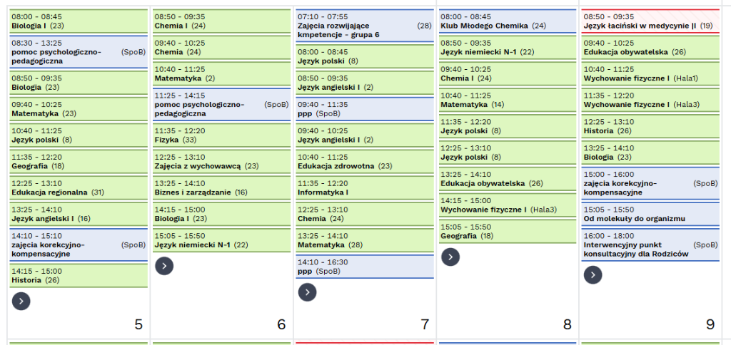 Oryginalny plan lekcji